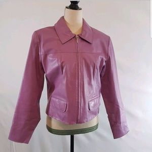 Light Purple Genuine Leather Coat