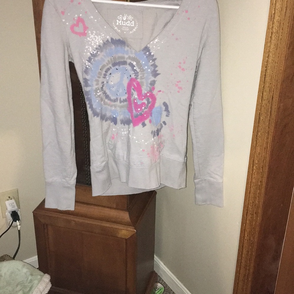 Mudd tie dye grey hoodie