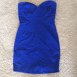 Royal blue BeBe cocktail dress fitted sexy PROM