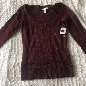 Cozy Sparkly Burgundy Sweater