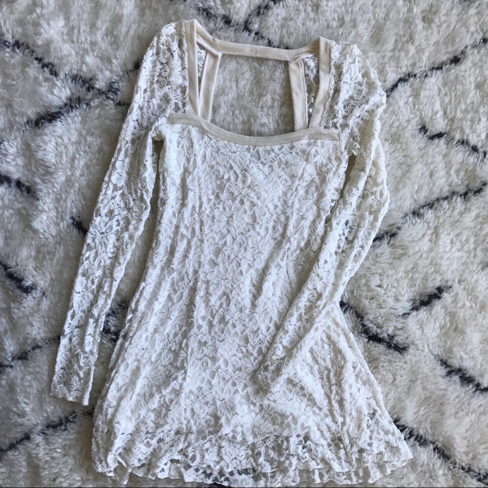 Free People Lace and Velvet Dress