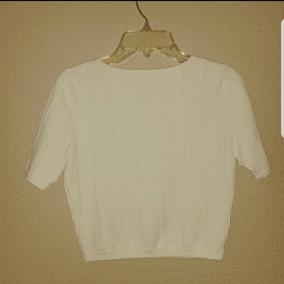 Alice + Olivia White Crop Top - Picture 2 of 6