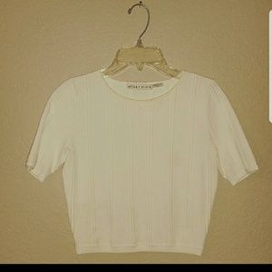 Alice + Olivia White Crop Top