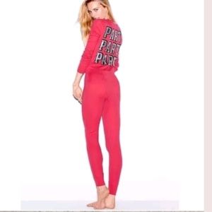 VS PINK Red PARTY BLING Onesie PJ L Large