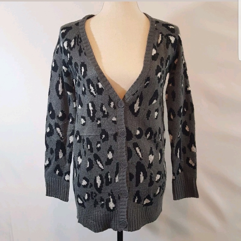 Charlotte Russe Leopard Print Cardigan New
