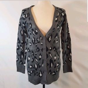 Charlotte Russe Leopard Print Cardigan New