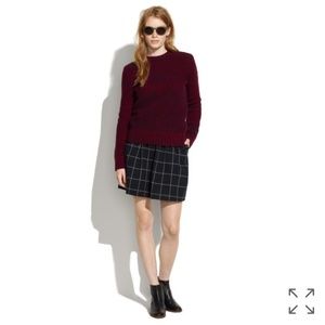 Madewell Windowpane Knit Grid Plaid Skirt