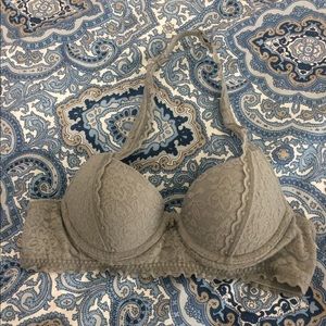 EUC Aerie 34AA grey halterneck pushup bra