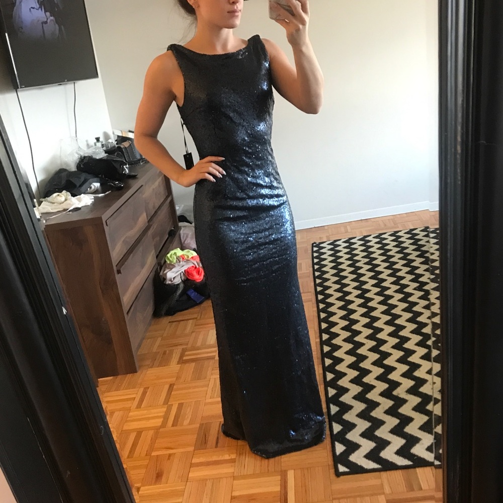 Navy sparkle gown NWT