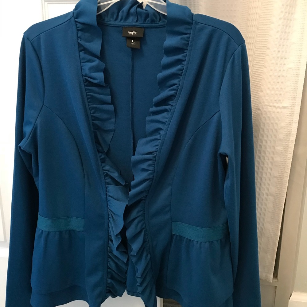 Blue ruffled jacket