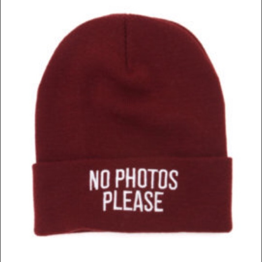 No Photos Please Pacsun beanie. LAST CHANCE TO BUY