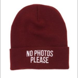 No Photos Please Pacsun beanie. LAST CHANCE TO BUY