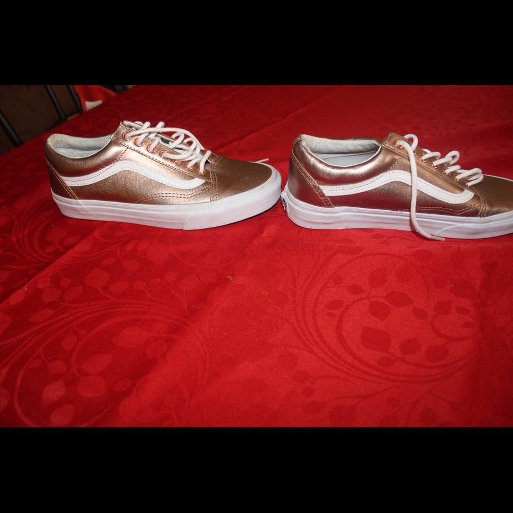 SK8 high low vans: rose gold