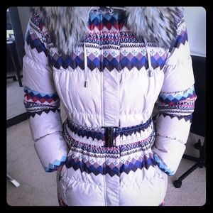 Puffer coat with natural fur