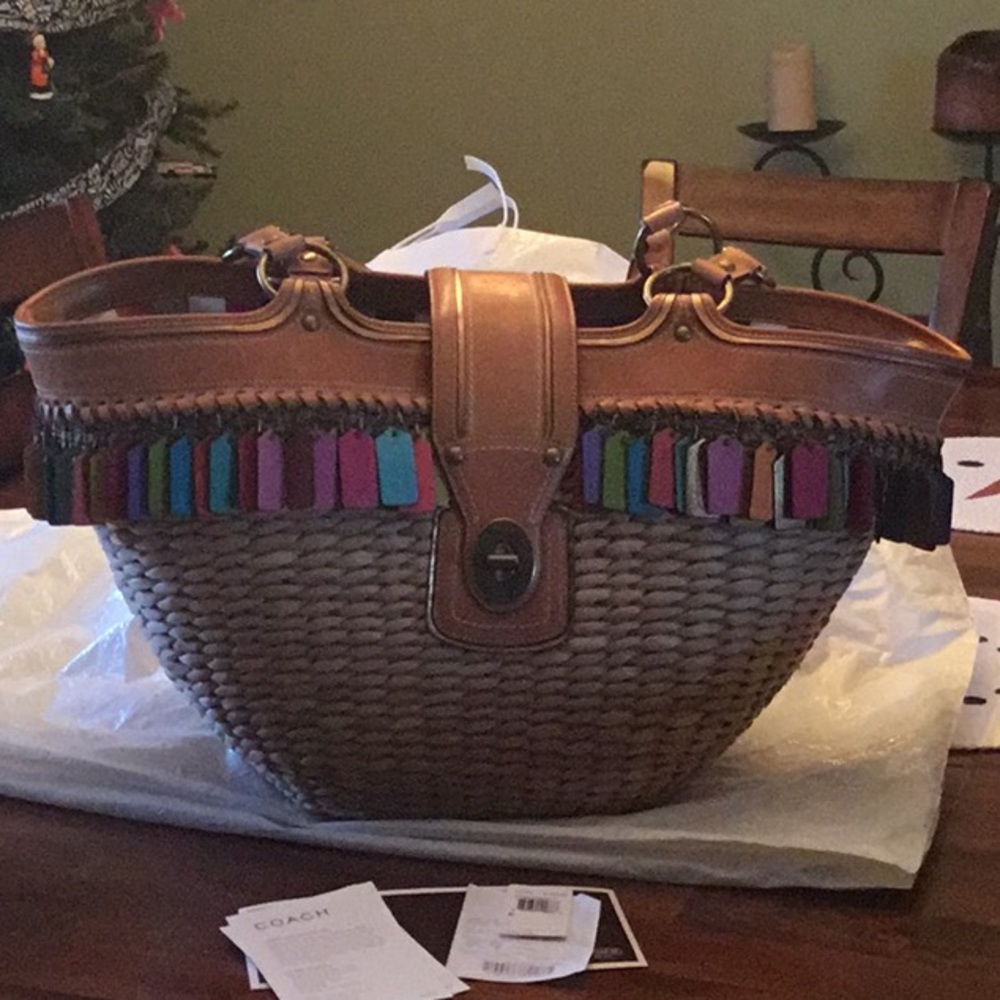 Coach XL straw tote