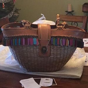 Coach XL straw tote