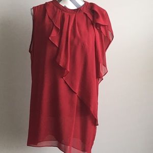 Pretty Burgundy BCBG Sheer Blouse XL!