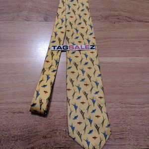 Brooks Brothers Yellow Tie with Bug Print Used