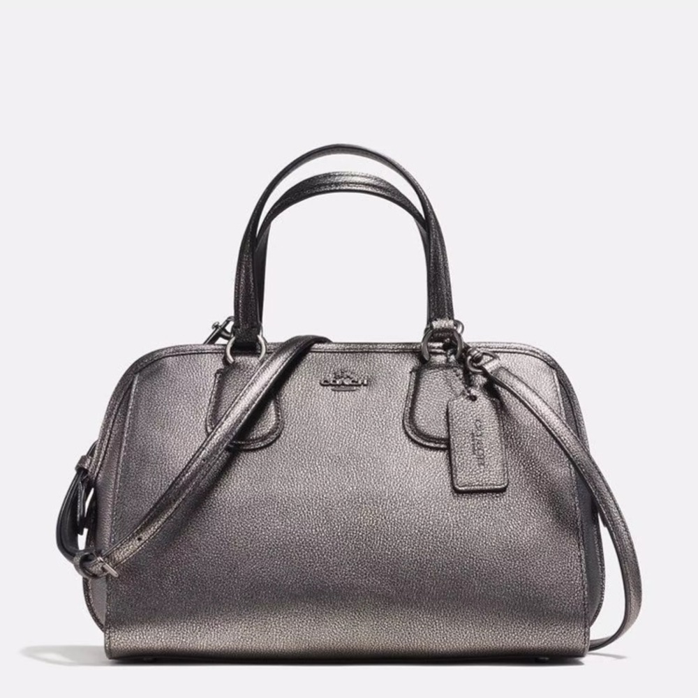 Coach Metallic Gunmetal Nolita Satchel