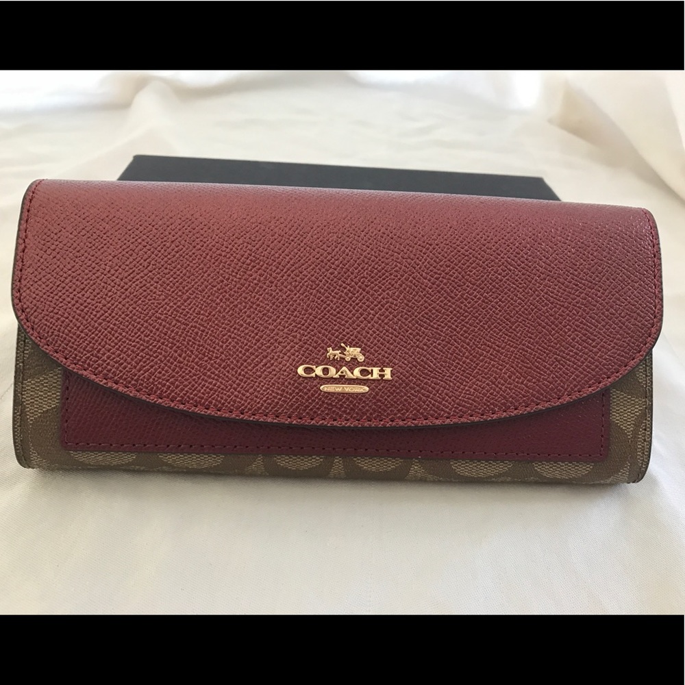 Coach Merlot Slim Envelope Wallet