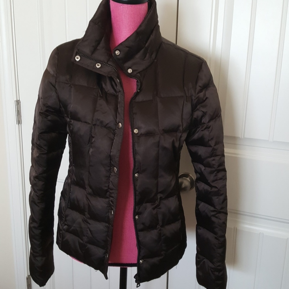 Chocolate brown puffer coat