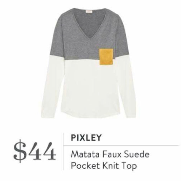 Pixley Matata faux suede pocket knit top size M - Picture 2 of 6