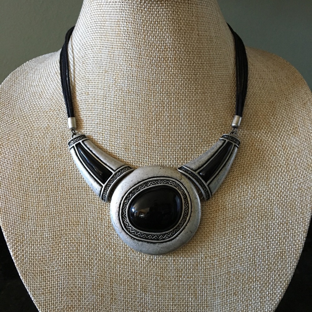Silver & Black Necklace