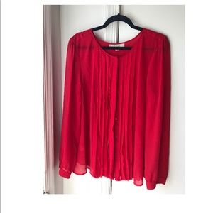 XL Loft Red silky blouse