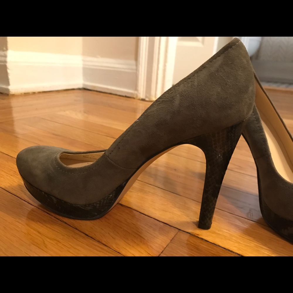 Calvin Klein heels with snakeskin detail, size 7.5