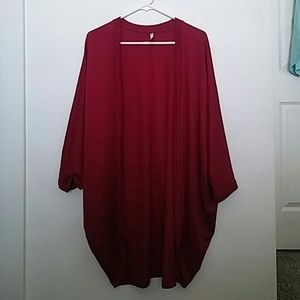 Red cardigan