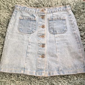 vintage button up jean skirt