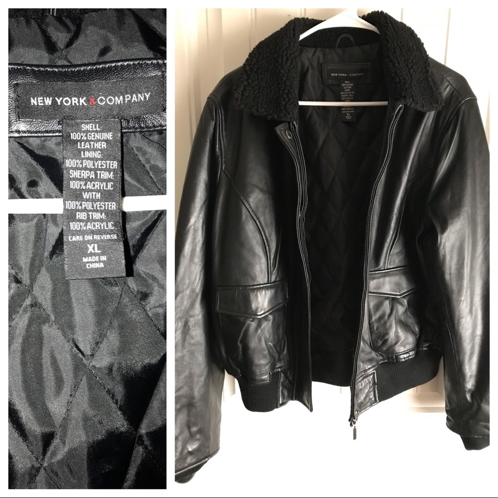 A nice black women’s leather jacket!!