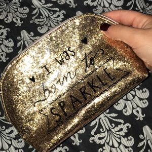“I was born to sparkle” makeup pouch
