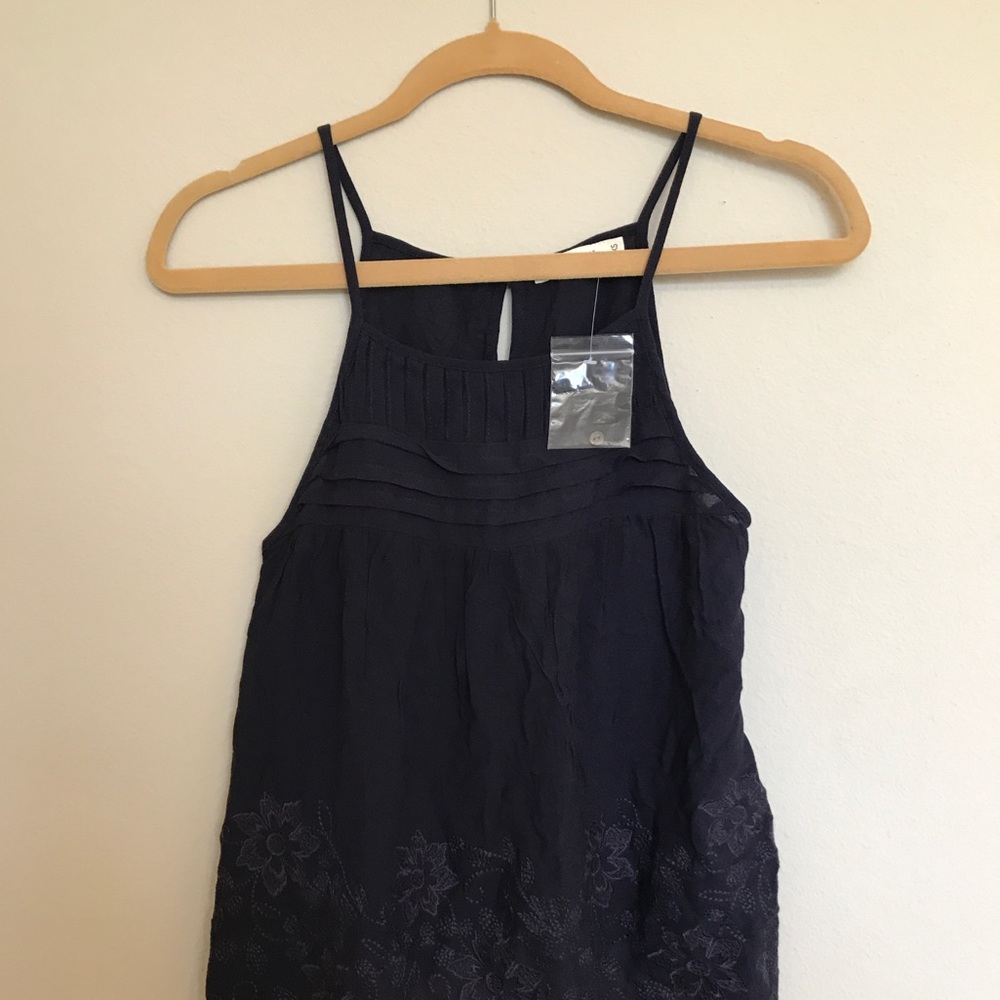 XS Navy Embroidered Tank Top