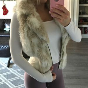 Charlotte Russe faux fur cream colored vest