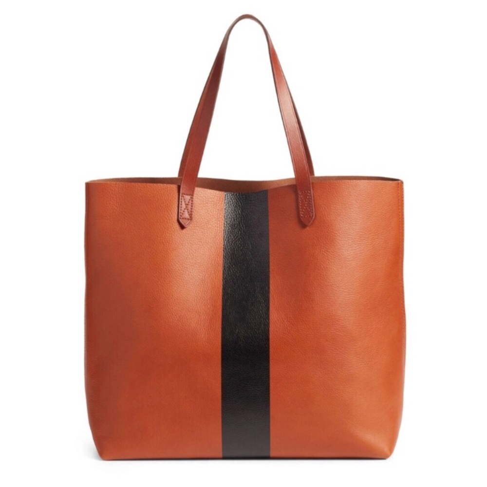 NWT Madewell Paint Stripe Transport Leather Tote