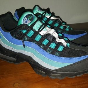 Nike Air Max 95, size 12.5, blck, blue, teal, worn