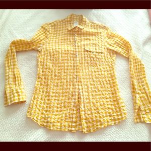Yellow and white gingham shirt