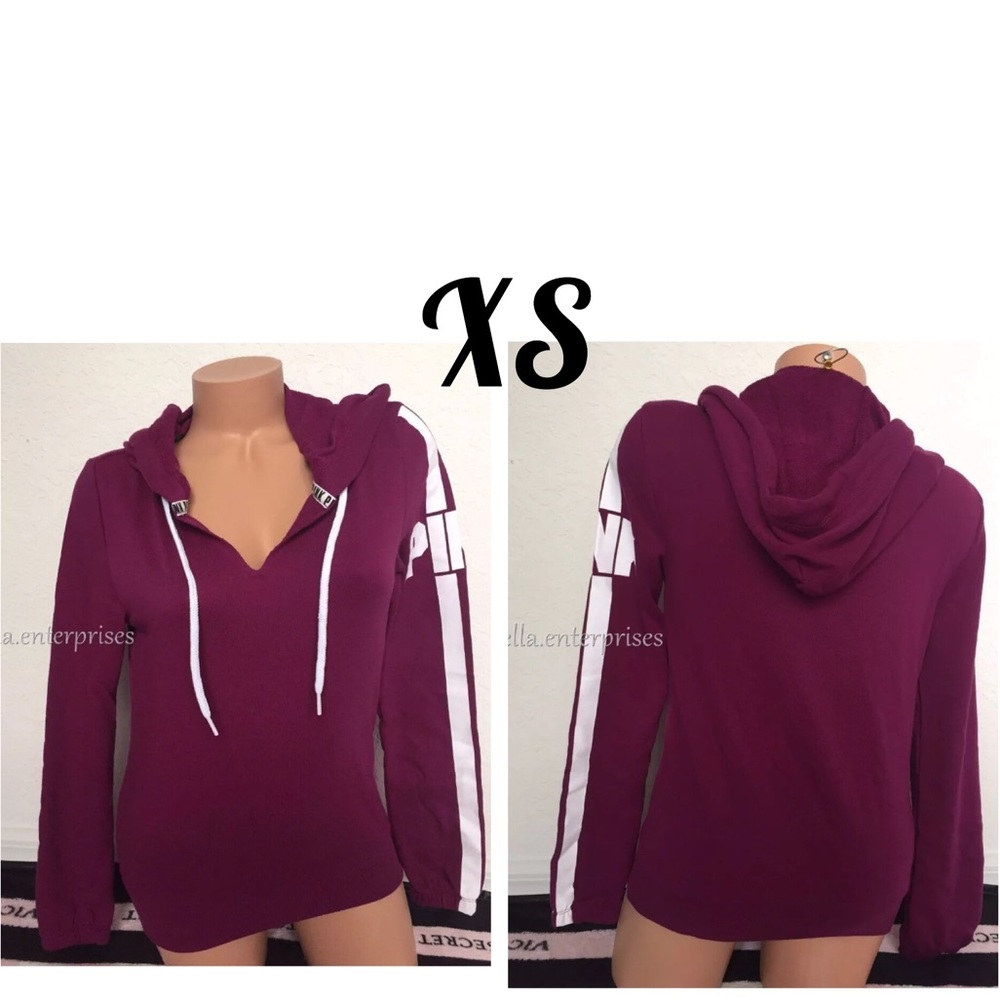 Vs Pink Berry White Split Neck Pullover Sweater - image 1