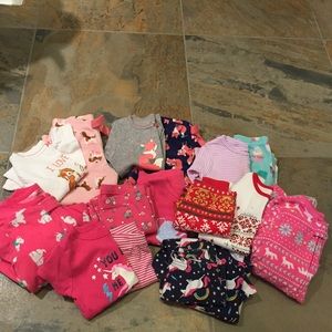9 Girls Size 2T Carter's Pajama Bundle