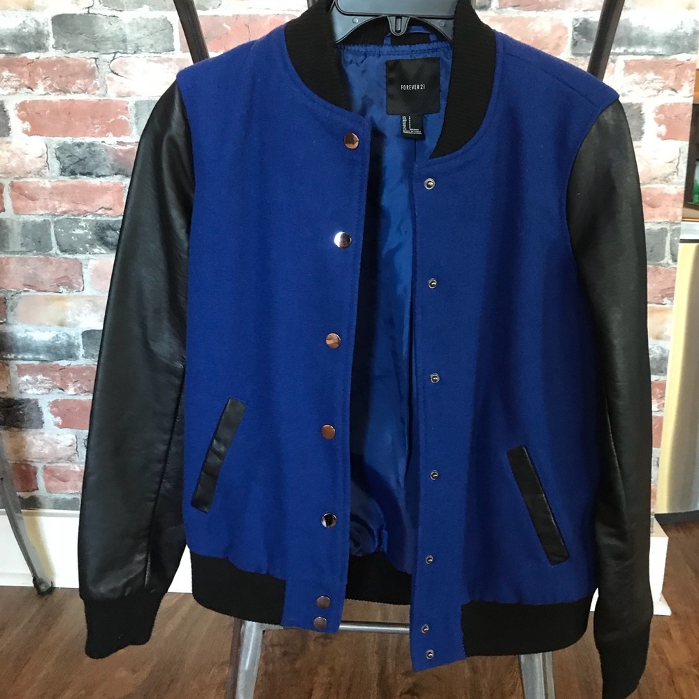 Blue bomber jacket