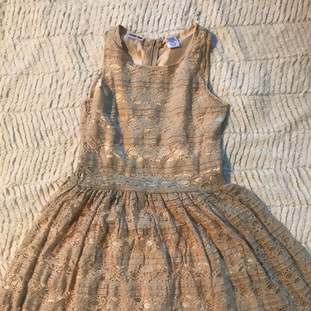 Girls Cream Lace Dress