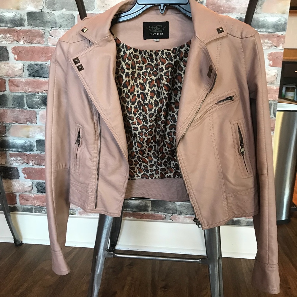 Tan Faux leather jacket