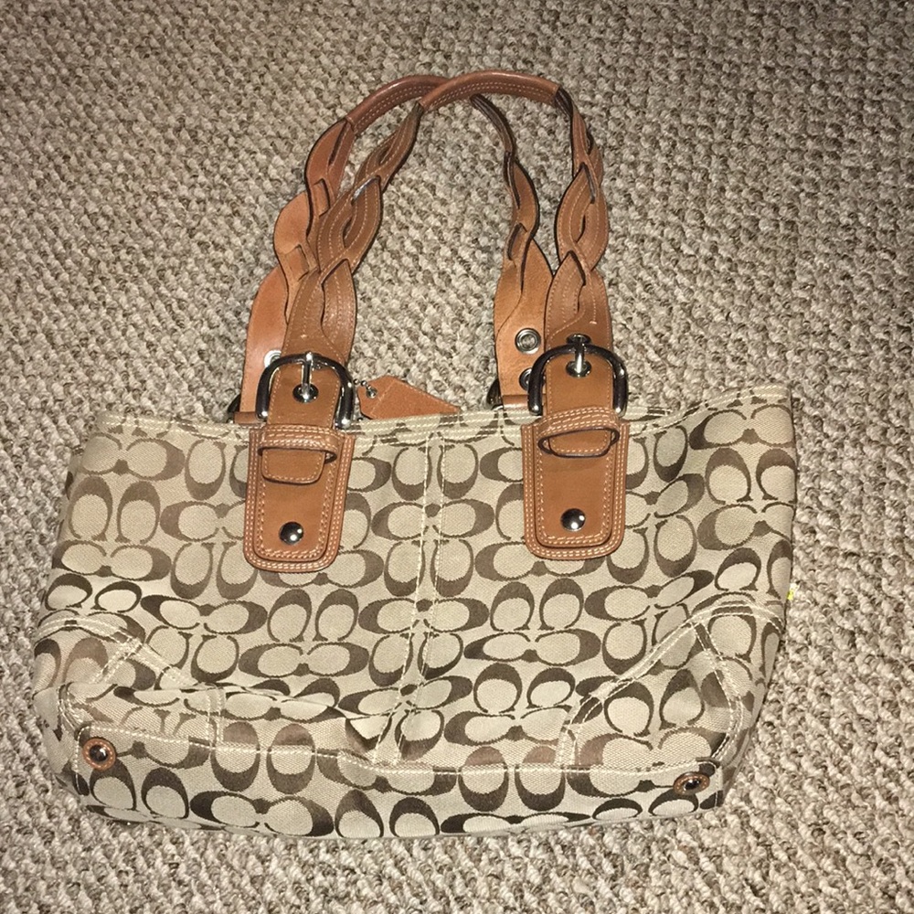 Tan coach purse