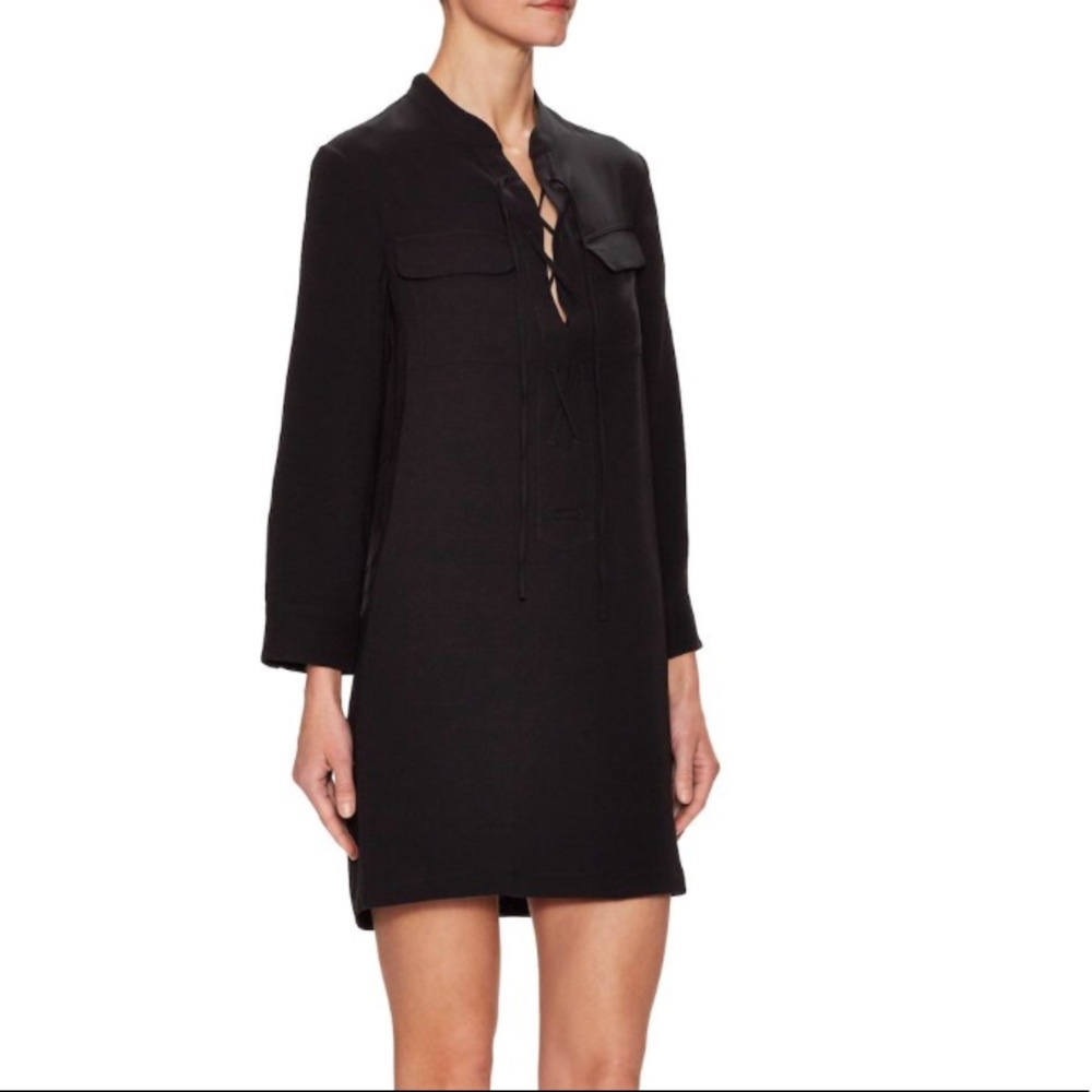 Theory Black Jullitah Admiral Crepe Shirtdress