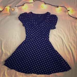 B&W Polka Dot dress with Peter Pan collar