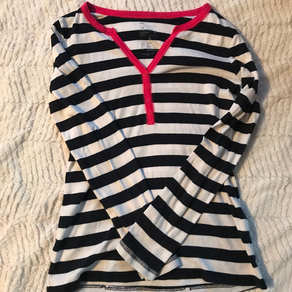 Gap Long Sleeve Striped Henley