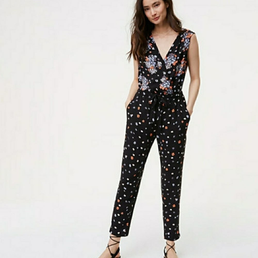 Loft Floral Jumpsuit S NWT