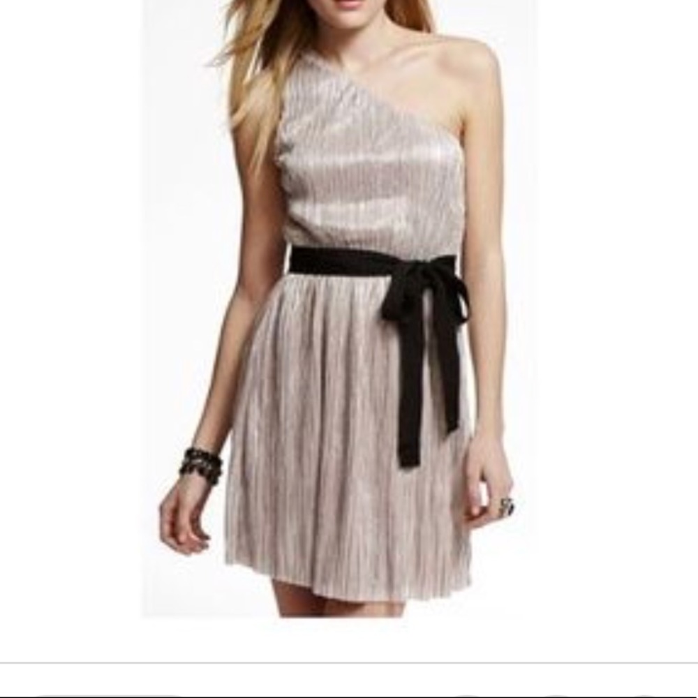 Express Metallic One Shoulder Dress -M