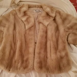 Blonde mink real fur stole
